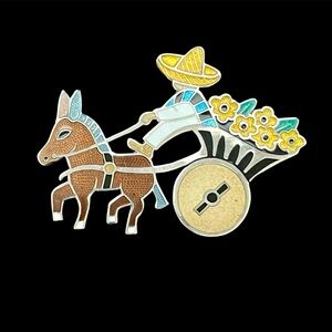 Margot de Taxco vintage sterling silver and enamel brooch pin